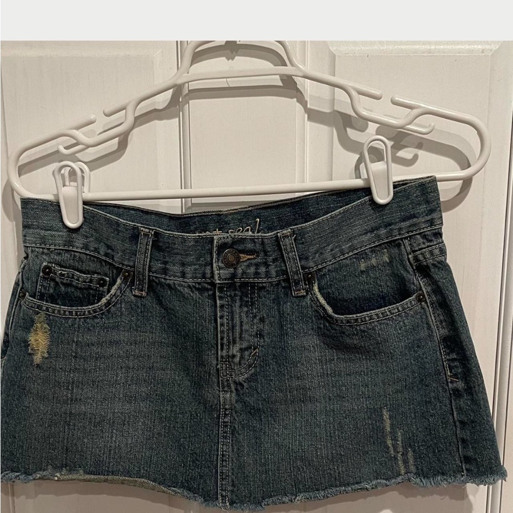 Wet Seal Distressed Blue Mini Skirt M